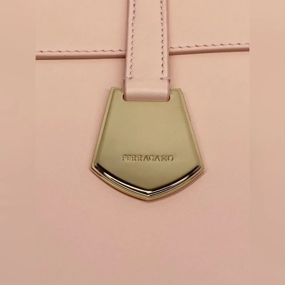 Salvatore Ferragamo Pink Leather Tote Bag